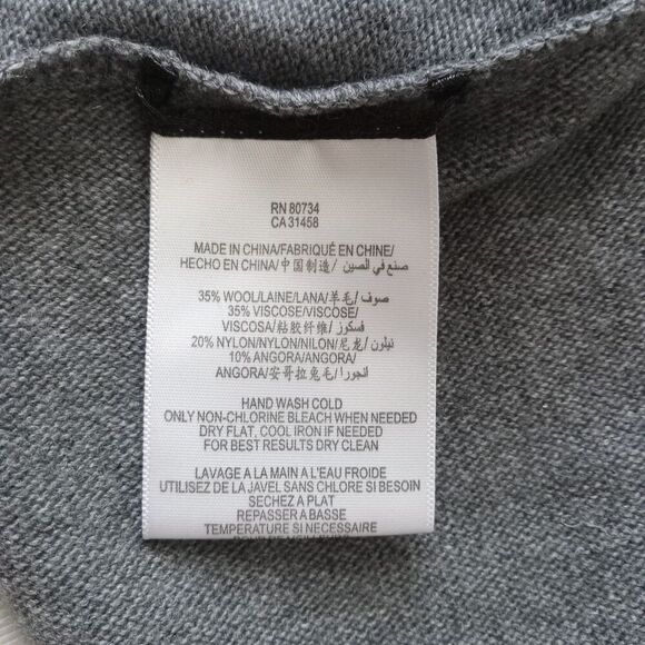 BCBGMaxAzria Grey Long Sleeve Lightweight Wool Blend Cardigan Women's Medium - Picture 4 of 10